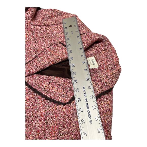 Vintage Neiman Marcus Wool Blend Tweed Blazer 10 Pink Jacket Career - Picture 7 of 16